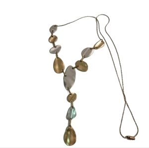 Bancroft Necklace Tier Drop two tone Colors Silver Gold goldtone chain